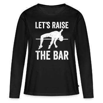 Drôle de saut à la perche Saut à la perche - T-shirt manches longues Premium bio Femme - noir - Devant - Julia (174cm)