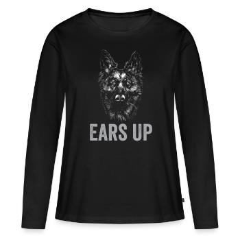 Chien policier policier - T-shirt manches longues Premium bio Femme - noir - Devant - Julia (174cm)