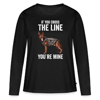 Policier Chien policier - T-shirt manches longues Premium bio Femme - noir - Devant - Julia (174cm)