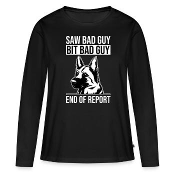 Policier Chien policier - T-shirt manches longues Premium bio Femme - noir - Devant - Julia (174cm)