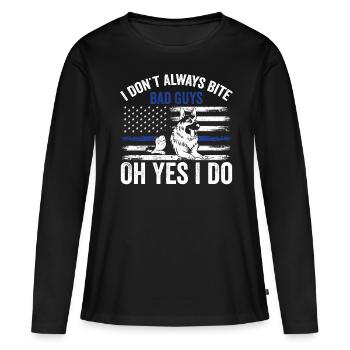 Policier Chien policier - T-shirt manches longues Premium bio Femme - noir - Devant - Julia (174cm)