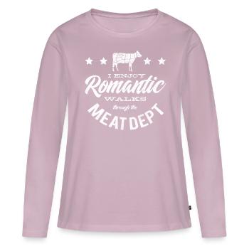 Fleischliebhaber, Fleisch, Schweinefleisch, BBQ - Frauen Premium Bio Langarmshirt - Altrosa - Vorne - Julia (174cm)