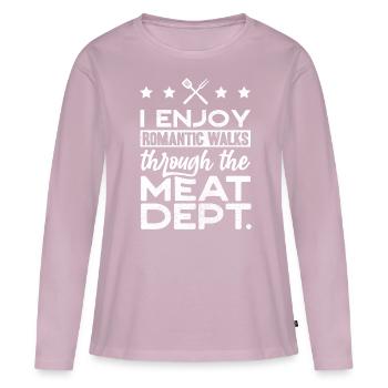 Fleischliebhaber, Fleisch, Schweinefleisch, BBQ - Frauen Premium Bio Langarmshirt - Altrosa - Vorne - Julia (174cm)