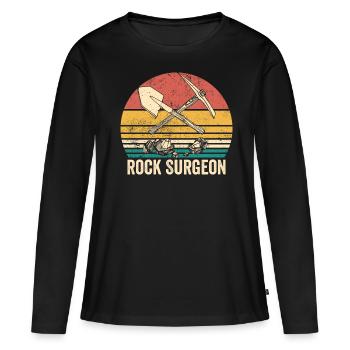 Chirurgien des roches, géologue, chasseur de roches, chasseur de roches - T-shirt manches longues Premium bio Femme - noir - Devant - Julia (174cm)