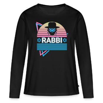 Rabbiner Jude Jüdisch Hebräisch Retro - Frauen Premium Bio Langarmshirt - Schwarz - Vorne - Julia (174cm)