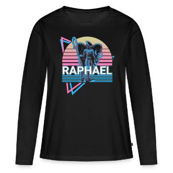 Raphael Erzengel Retro - Frauen Premium Bio Langarmshirt - Schwarz - Vorne - Julia (174cm)