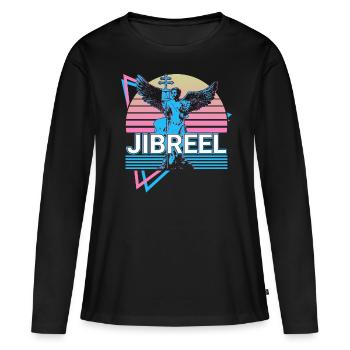 Jibrael Erzengel Retro - Frauen Premium Bio Langarmshirt - Schwarz - Vorne - Julia (174cm)