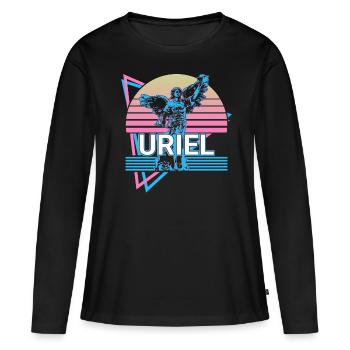 Uriel Archange Rétro - T-shirt manches longues Premium bio Femme - noir - Devant - Julia (174cm)