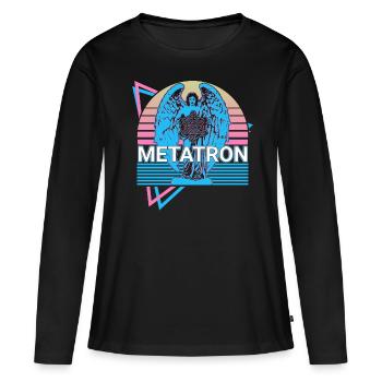 Metatron Erzengel Retro - Frauen Premium Bio Langarmshirt - Schwarz - Vorne - Julia (174cm)