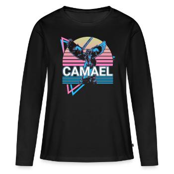 Camael Archange Khamuel Rétro - T-shirt manches longues Premium bio Femme - noir - Devant - Julia (174cm)