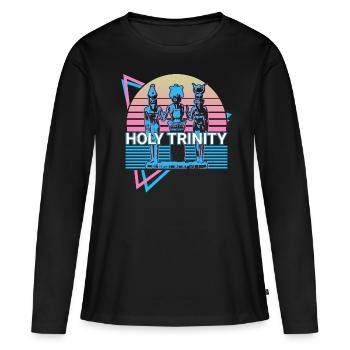 Sainte Trinité Rétro - T-shirt manches longues Premium bio Femme - noir - Devant - Julia (174cm)