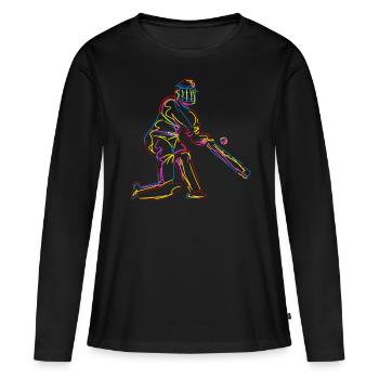 Cricket Sport Cricketers Cricket Ball - T-shirt manches longues Premium bio Femme - noir - Devant - Julia (174cm)
