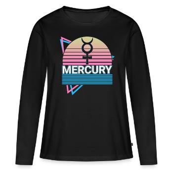 Merkur Alchemie Symbol Retro - Frauen Premium Bio Langarmshirt - Schwarz - Vorne - Julia (174cm)