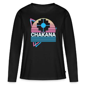 Chakana Inca Cross Rétro - T-shirt manches longues Premium bio Femme - noir - Devant - Julia (174cm)