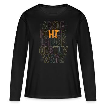 ABC Hello Kindergarten Back to School - T-shirt manches longues Premium bio Femme - noir - Devant - Julia (174cm)
