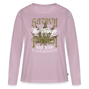 Sativa pour changer les choses que je peux - T-shirt manches longues Premium bio Femme - rose poudré - Devant - Julia (174cm)