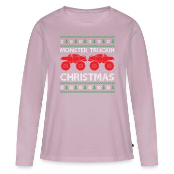 Monster Truck Ugly Christmas - Merry Monster Chris - Women's Premium Organic Long Sleeve Shirt - dusky pink - Front - Julia (174cm)