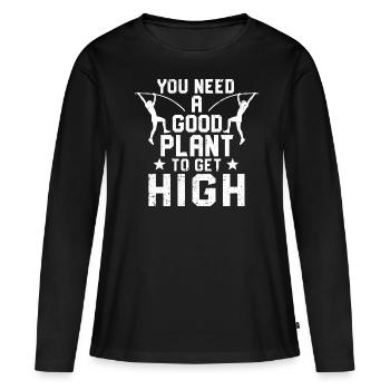 Drôle de saut à la perche saut à la perche saut à la perche Ne - T-shirt manches longues Premium bio Femme - noir - Devant - Julia (174cm)