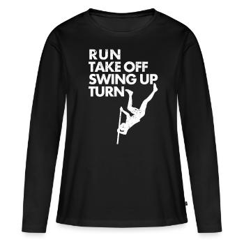 drôle saut à la perche saut à la perche saut à la perche - T-shirt manches longues Premium bio Femme - noir - Devant - Julia (174cm)