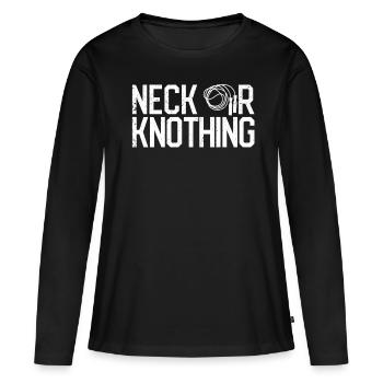 Corde à sauter drôle, Corde à sauter, Corde à sauter, Cou ou corde à sauter - T-shirt manches longues Premium bio Femme - noir - Devant - Julia (174cm)
