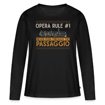 Chanteur d’opéra, voix, opéra - T-shirt manches longues Premium bio Femme - noir - Devant - Julia (174cm)