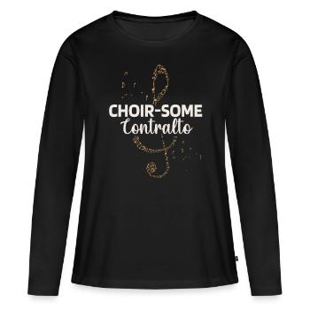 Chanteur d’opéra, voix, opéra - T-shirt manches longues Premium bio Femme - noir - Devant - Julia (174cm)
