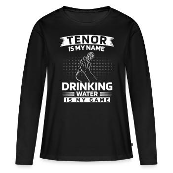 Chanteur d’opéra, voix, opéra - T-shirt manches longues Premium bio Femme - noir - Devant - Julia (174cm)