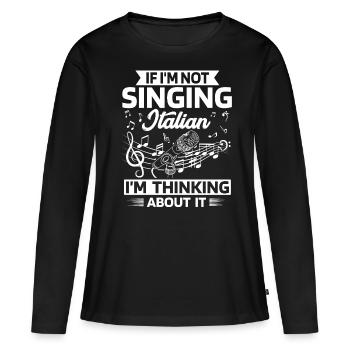 Chanteur d’opéra, voix, opéra - T-shirt manches longues Premium bio Femme - noir - Devant - Julia (174cm)