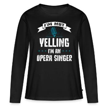 Chanteur d’opéra, voix, opéra - T-shirt manches longues Premium bio Femme - noir - Devant - Julia (174cm)