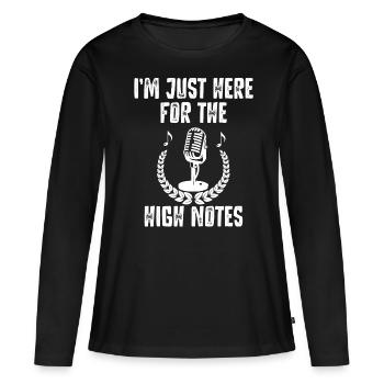 Chanteur d’opéra, voix, opéra - T-shirt manches longues Premium bio Femme - noir - Devant - Julia (174cm)