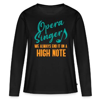 Chanteur d’opéra, voix, opéra - T-shirt manches longues Premium bio Femme - noir - Devant - Julia (174cm)