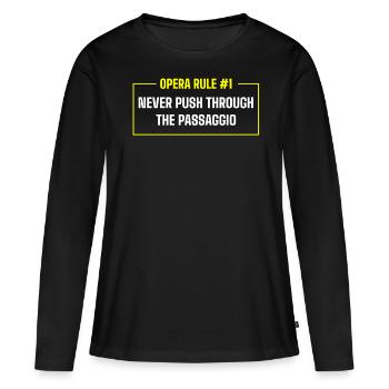 Chanteur d’opéra, voix, opéra - T-shirt manches longues Premium bio Femme - noir - Devant - Julia (174cm)