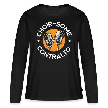 Chanteur d’opéra, voix, opéra - T-shirt manches longues Premium bio Femme - noir - Devant - Julia (174cm)