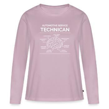 Technicien automobile - T-shirt manches longues Premium bio Femme - rose poudré - Devant - Julia (174cm)