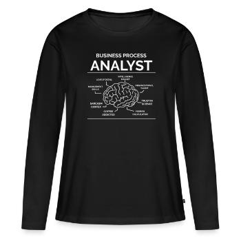 Analyste des processus d’affaires - T-shirt manches longues Premium bio Femme - noir - Devant - Julia (174cm)