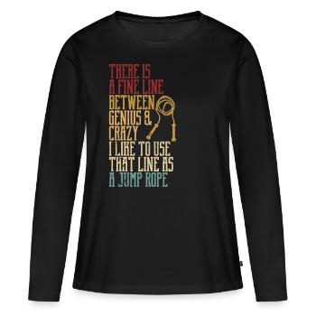 Lustiges Springseil Springseil springen Springseil - Frauen Premium Bio Langarmshirt - Schwarz - Vorne - Julia (174cm)