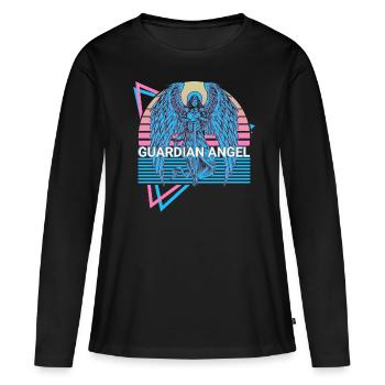 Ange Gardien Judaïsme Ancien Rétro - T-shirt manches longues Premium bio Femme - noir - Devant - Julia (174cm)