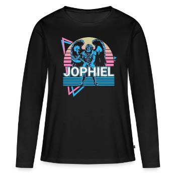 Jophiel Heiliger Jophiel Erzengel Retro - Frauen Premium Bio Langarmshirt - Schwarz - Vorne - Julia (174cm)