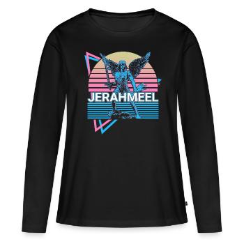 Jerahmeel Saint Jerahmeel Archange Rétro - T-shirt manches longues Premium bio Femme - noir - Devant - Julia (174cm)