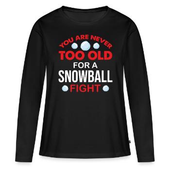 Bataille de boules de neige - Je ne peux pas avoir de bataille de boules de neige - T-shirt manches longues Premium bio Femme - noir - Devant - Julia (174cm)