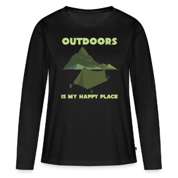 Camping Camping Tente de camping - T-shirt manches longues Premium bio Femme - noir - Devant - Julia (174cm)