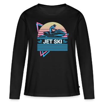 Jet Ski Retro - Frauen Premium Bio Langarmshirt - Schwarz - Vorne - Julia (174cm)