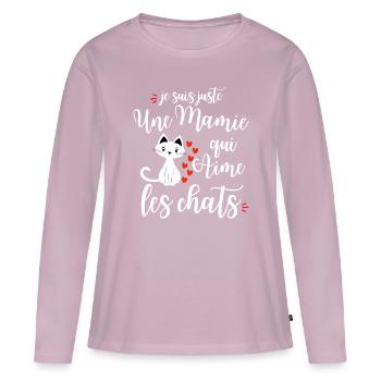 Cat Humor Funny Cat - Women's Premium Organic Long Sleeve Shirt - dusky pink - Front - Julia (174cm)