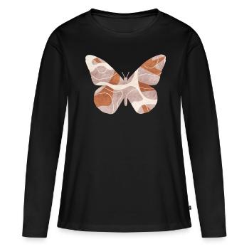 Bohemian Aesthetic Hippie Butterfly - Women's Premium Organic Long Sleeve Shirt - black - Front - Julia (174cm)