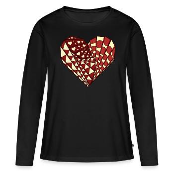 Avant-garde Esthétique Coeur Weirdcore Hippie - T-shirt manches longues Premium bio Femme - noir - Devant - Julia (174cm)
