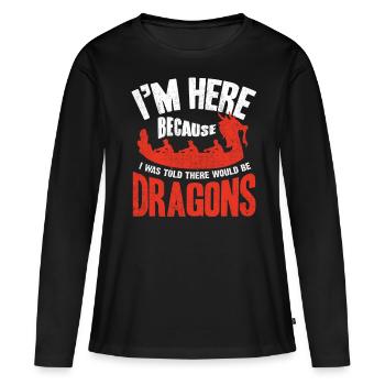 Course de bateaux-dragons, bateaux-dragons - T-shirt manches longues Premium bio Femme - noir - Devant - Julia (174cm)