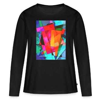 Esthétique avant-gardiste - T-shirt manches longues Premium bio Femme - noir - Devant - Julia (174cm)