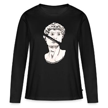 Art Academia Aesthetic David Statue Greek Statue - Frauen Premium Bio Langarmshirt - Schwarz - Vorne - Julia (174cm)