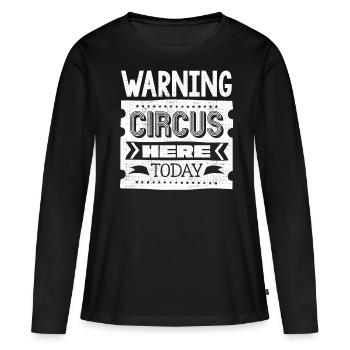 Fête d’enfants sur le thème du cirque - T-shirt manches longues Premium bio Femme - noir - Devant - Julia (174cm)