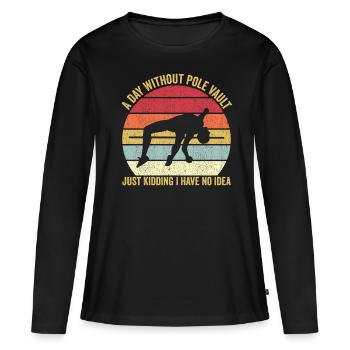 Saut à la perche amusant Saut à la perche - T-shirt manches longues Premium bio Femme - noir - Devant - Julia (174cm)